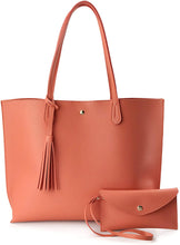 
                        
                          Load image into Gallery viewer, Minimalist Clean Cut Pebbled Faux Leather Tote Womens Shoulder Handbag
                        
                      