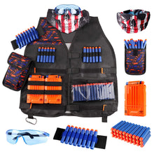 
                        
                          Muat gambar ke penampil Galeri, Kids Tactical Vest Kit for Nerf Guns N-Strike Elite Series with Refill Darts Dart Pouch, Reload Clip Tactical Mask Wrist Band and Protective Glasses for kids Boys &amp; girls
                        
                      
