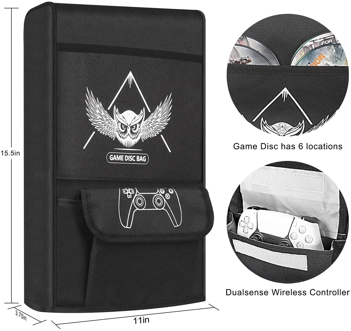 Esimen Sleeve Protective Case Dust Cover for PS5 Console /Playstation 5 Digital Edition ,PS5 Controller Cover Compatible with 12 Game Disc Pockets - JOY2ESpree