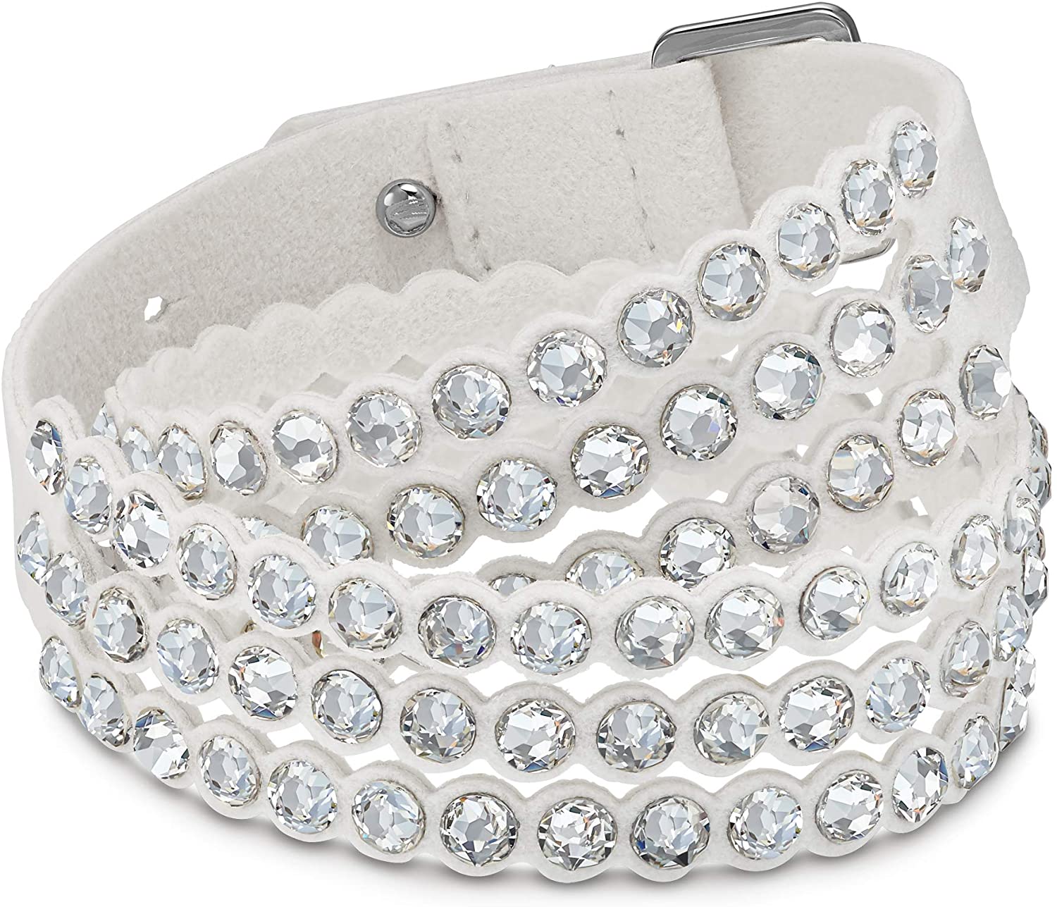 SWAROVSKI Women's Leather Look Crystal Power Bracelet Collection - JOY2ESpree