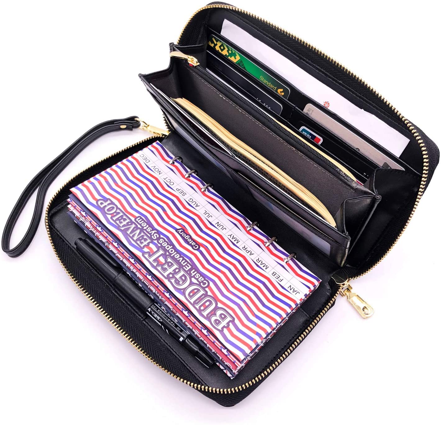 All-in-One Cash Envelopes Wallet Finances Organizer with 12 Budget Envelopes & Budget Sheets