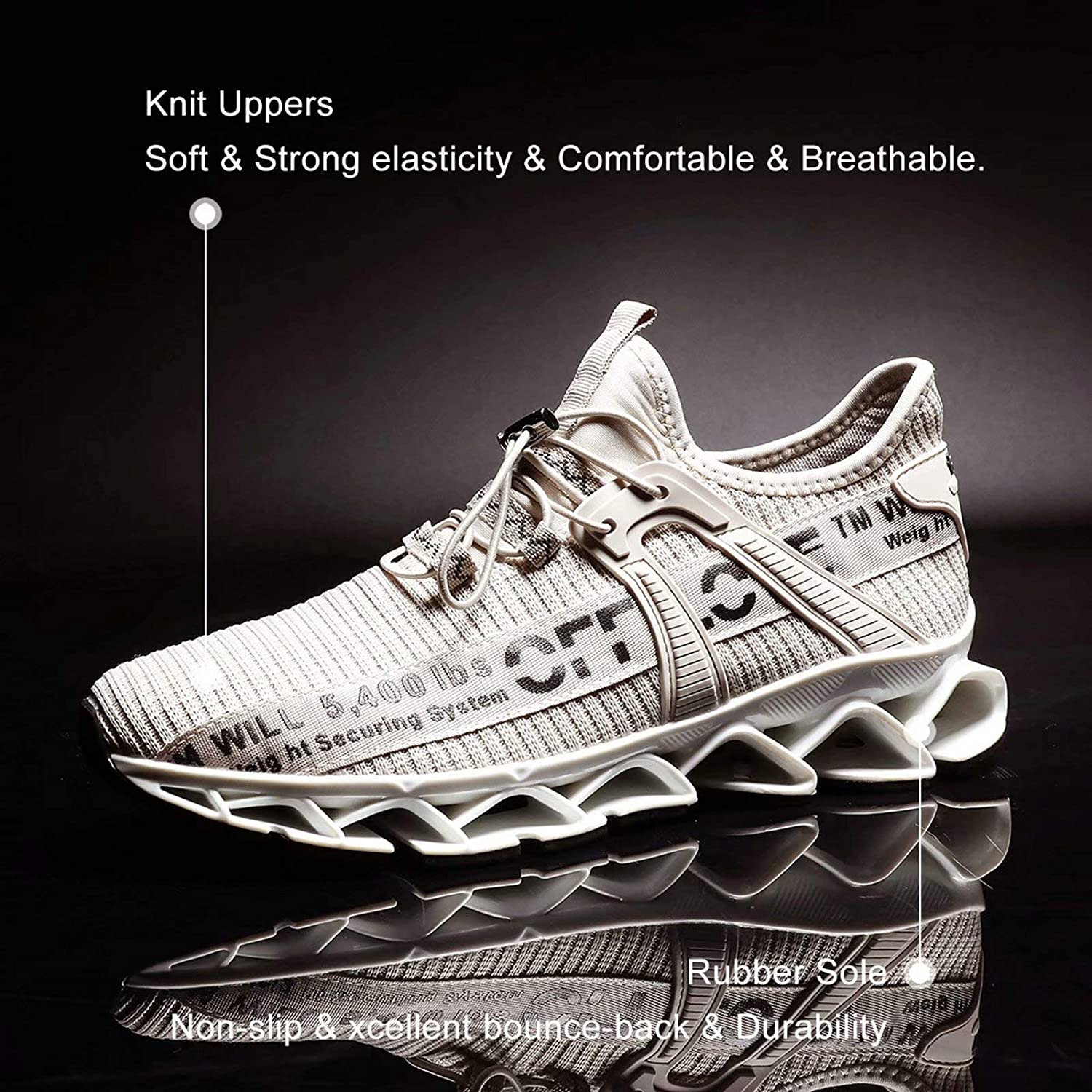 Pozvnn Mens Blade Sneakers Athletic Running Shoes Non Slip Walking Fashion Tennis Shoes