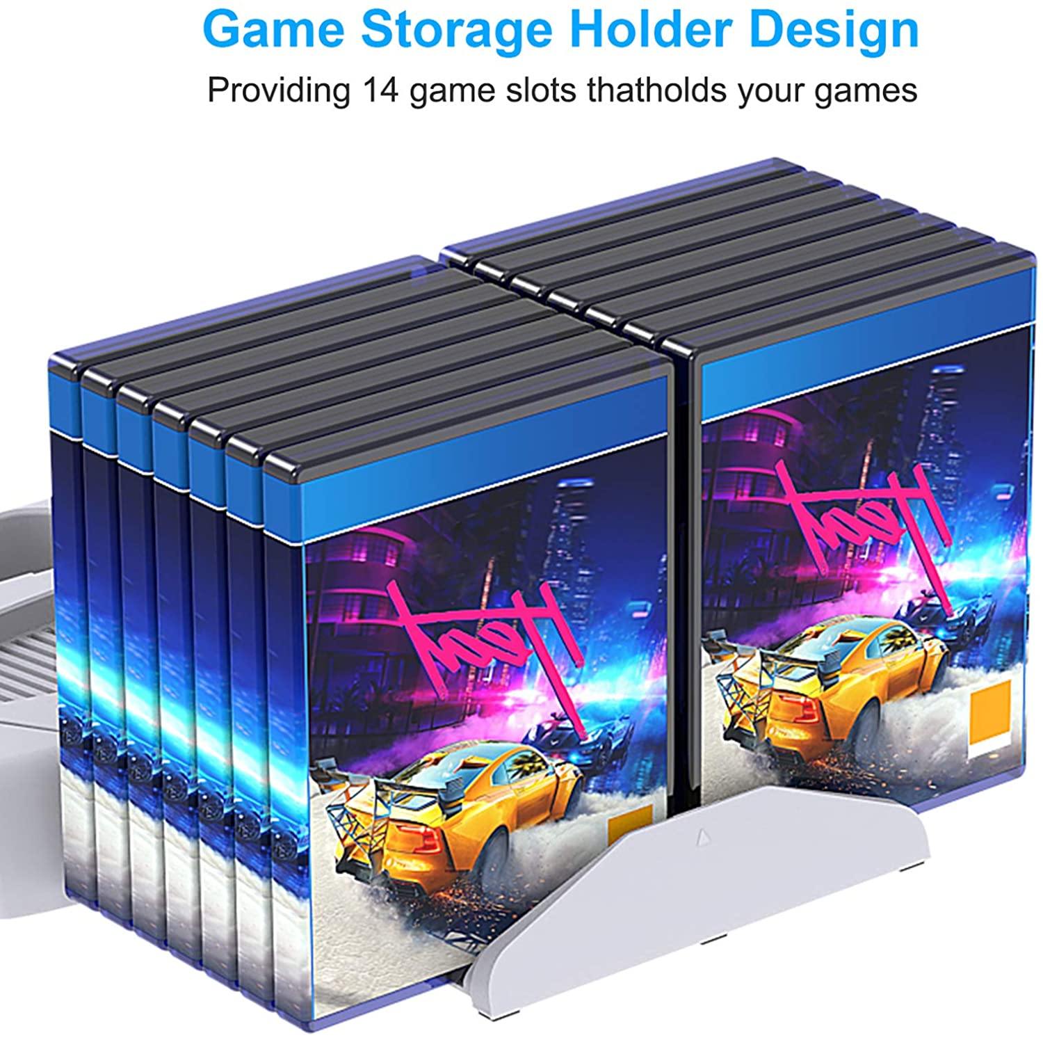 Vertical Stand with Cooling Fan for PS5 Console and Playstation 5 Digital Edition - JOY2ESpree