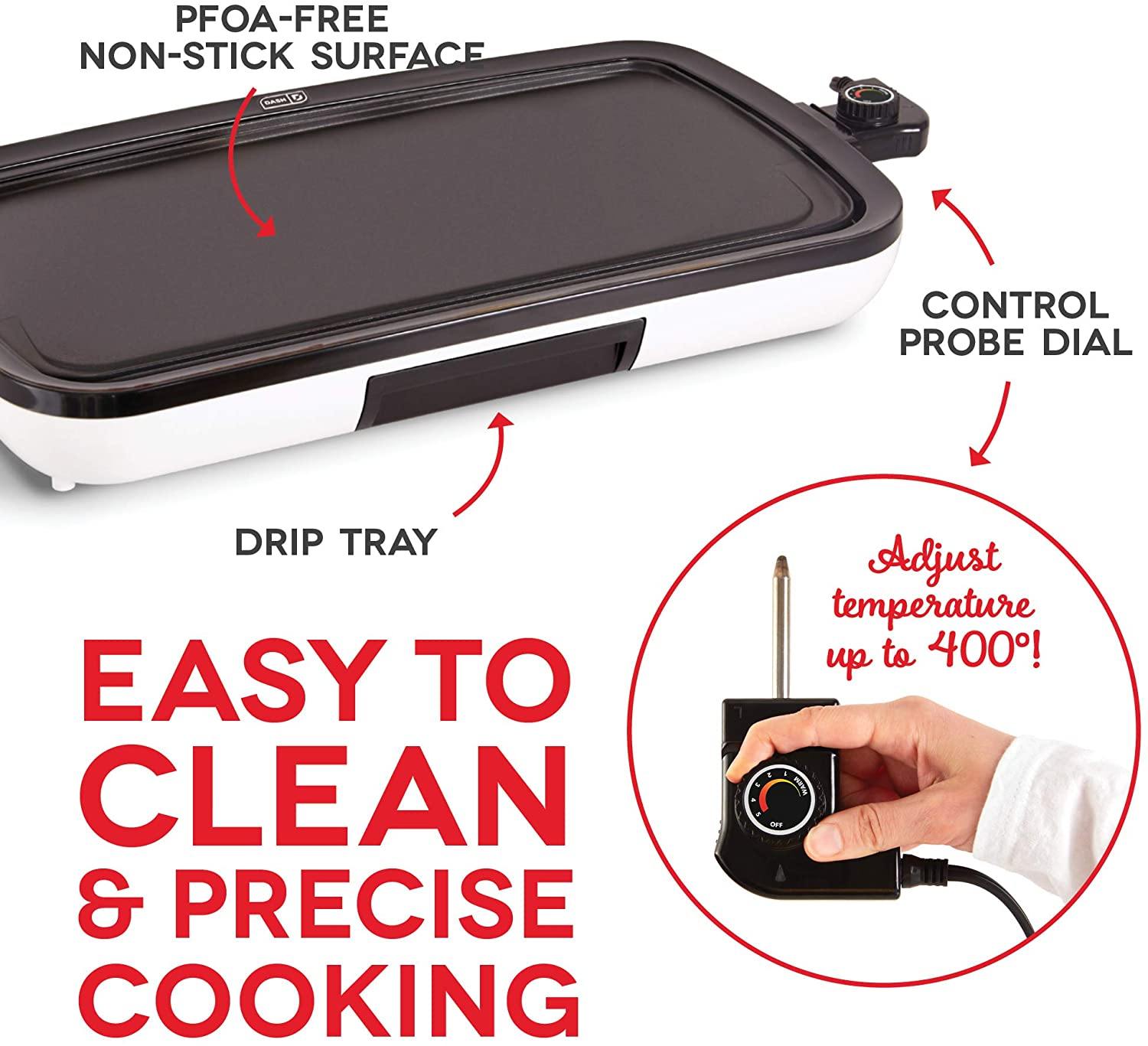 DASH DEG200GBRD01 Everyday Nonstick Electric Griddle for Pancakes, Burgers, Quesadillas, Eggs & other on the go Breakfast - JOY2ESpree