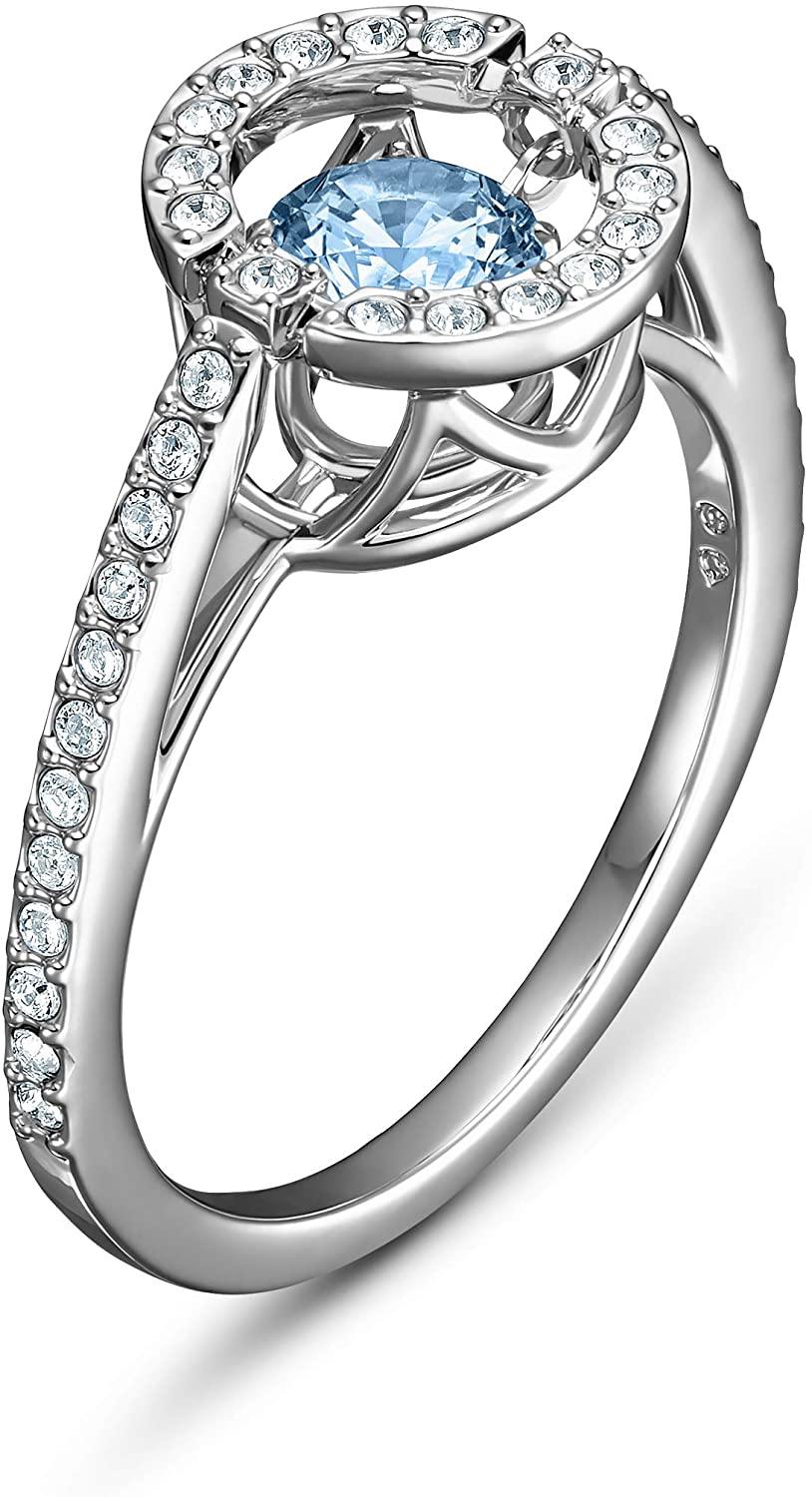 SWAROVSKI Women's Sparkling Dance Ring Collection, Rhodium Finish, Clear Crystals - JOY2ESpree