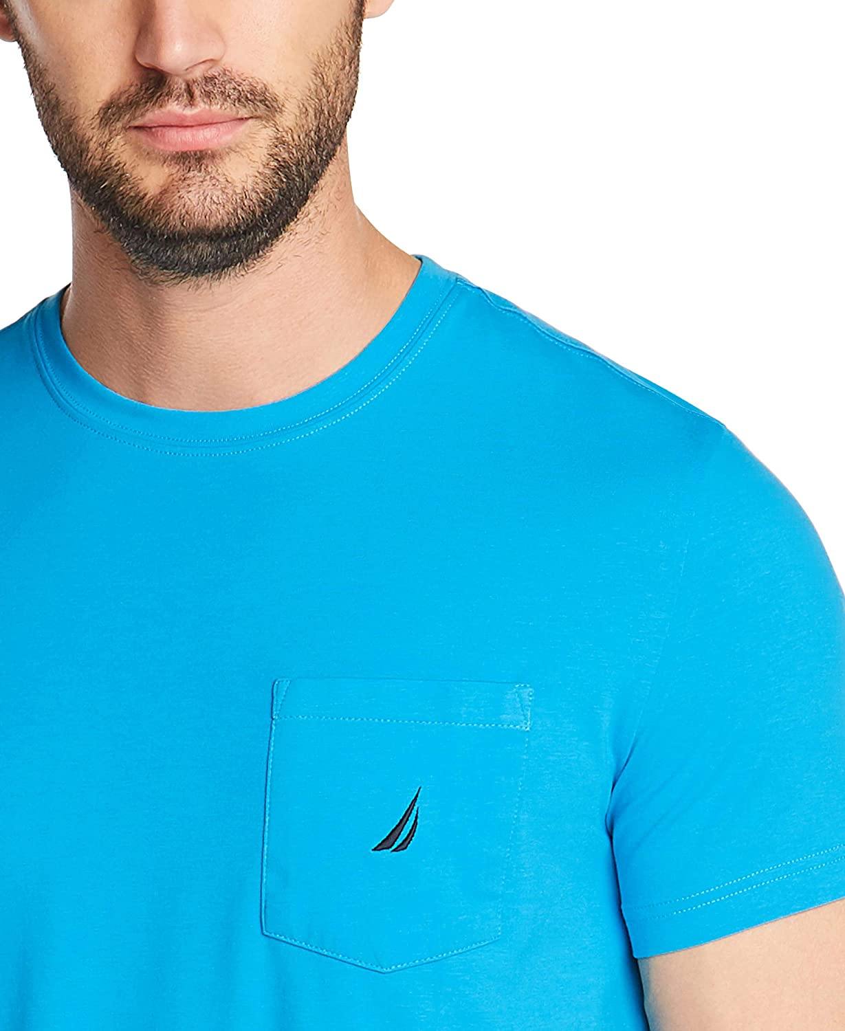 Nautica Men's Solid Crew Neck Short-Sleeve Pocket T-Shirt - JOY2ESpree