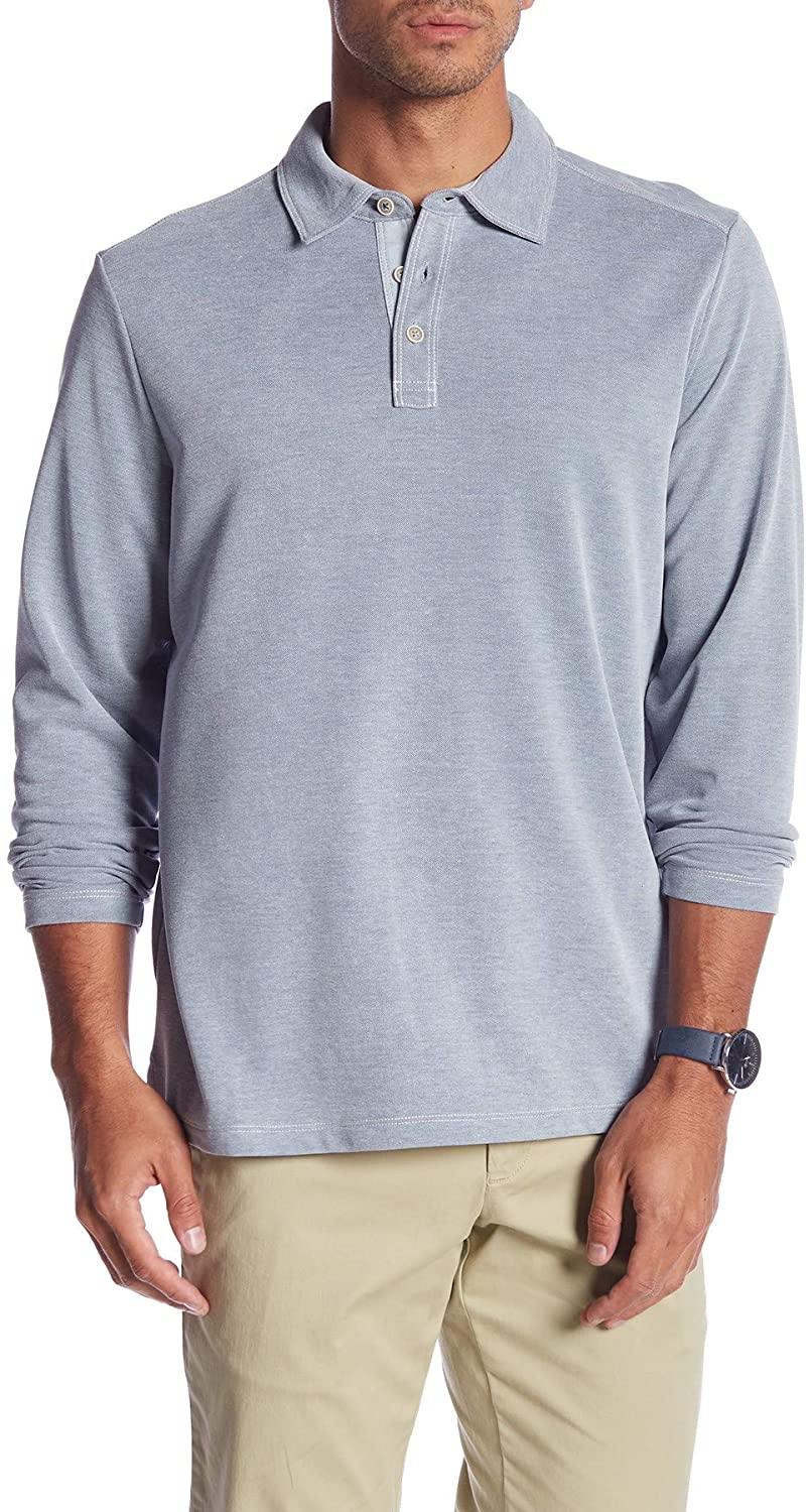 Tommy Bahama Long Sleeve Shoreline Surf Golf Polo Shirt