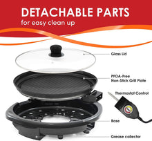 
                        
                          Cargar imagen en el visor de la galería, Elite Gourmet Smokeless Indoor Electric BBQ Grill with Glass Lid Dishwasher Safe - JOY2ESpree
                        
                      