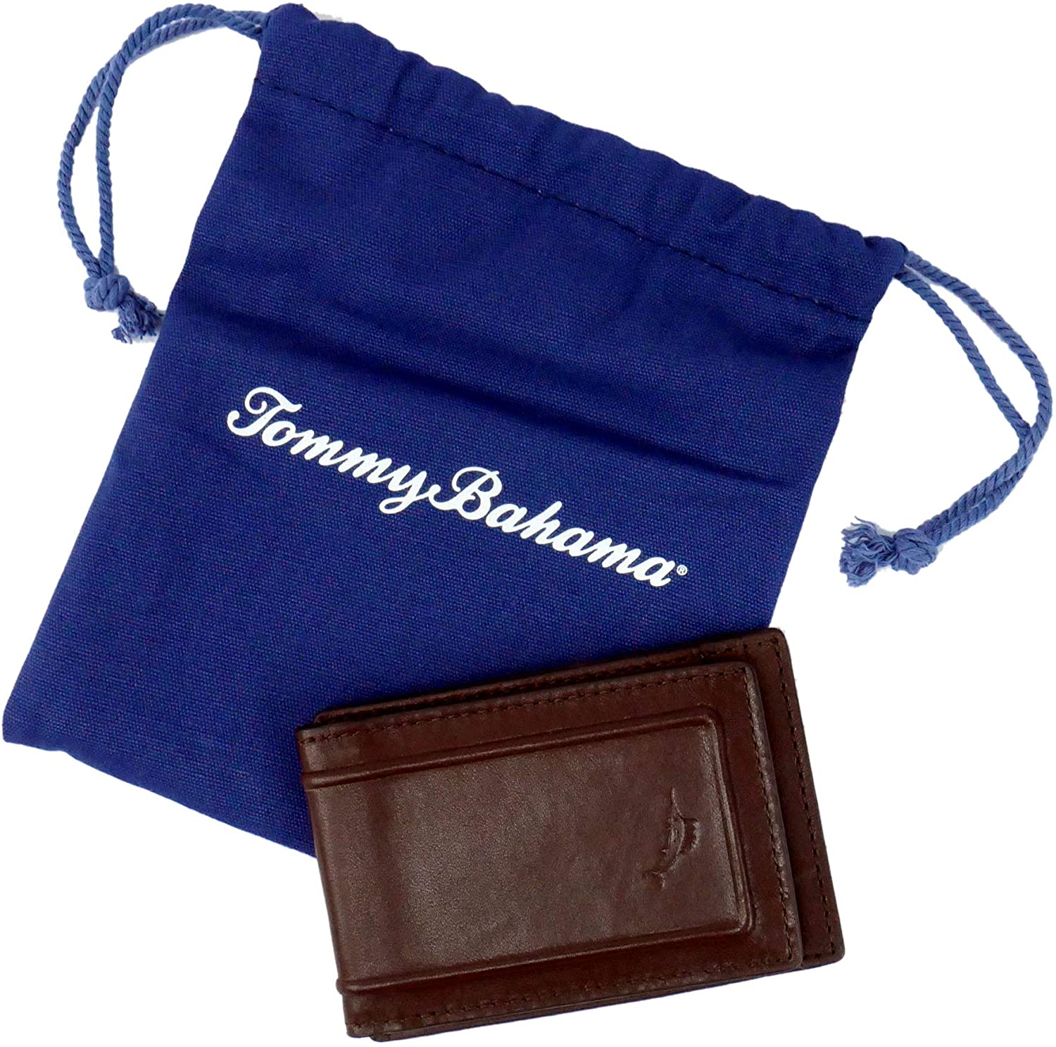 Tommy Bahama Men's 100% Leather Slim Card Case Carrier Wallet