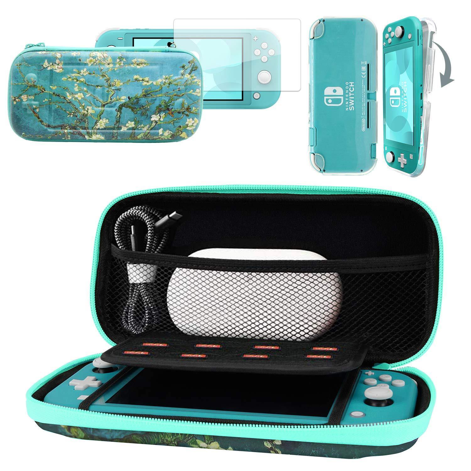 CoBak Carrying Case for Nintendo Switch Lite - with 1 Screen Protector, 1 Grip Case and 4 Thumb Grip Caps. - JOY2ESpree