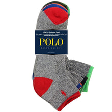 
                        
                          画像をギャラリービューアに読み込む, Polo Tipped Sport Quarter Socks 6 Pack Grey One Size
                        
                      
