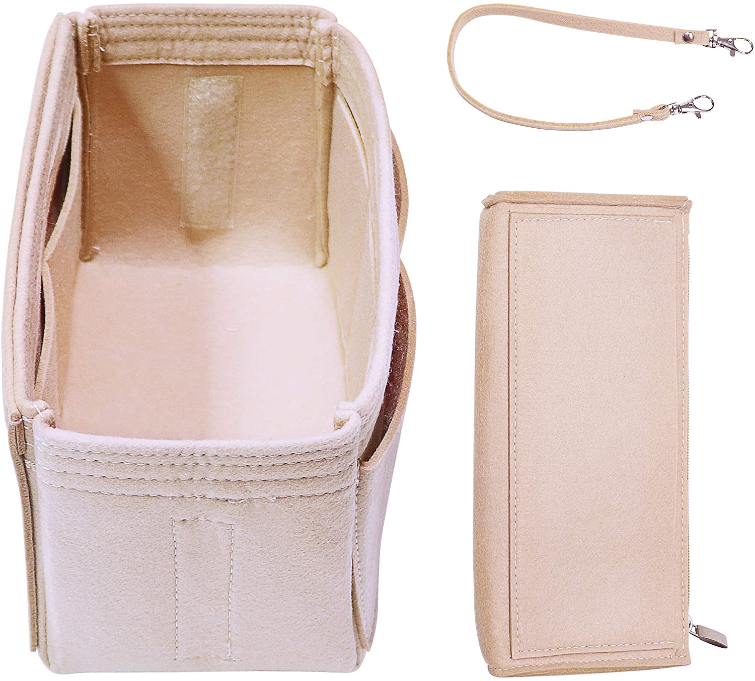 Purse Handbag Organizer Insert, MISIXILE Felt Bag Organizer with Handles