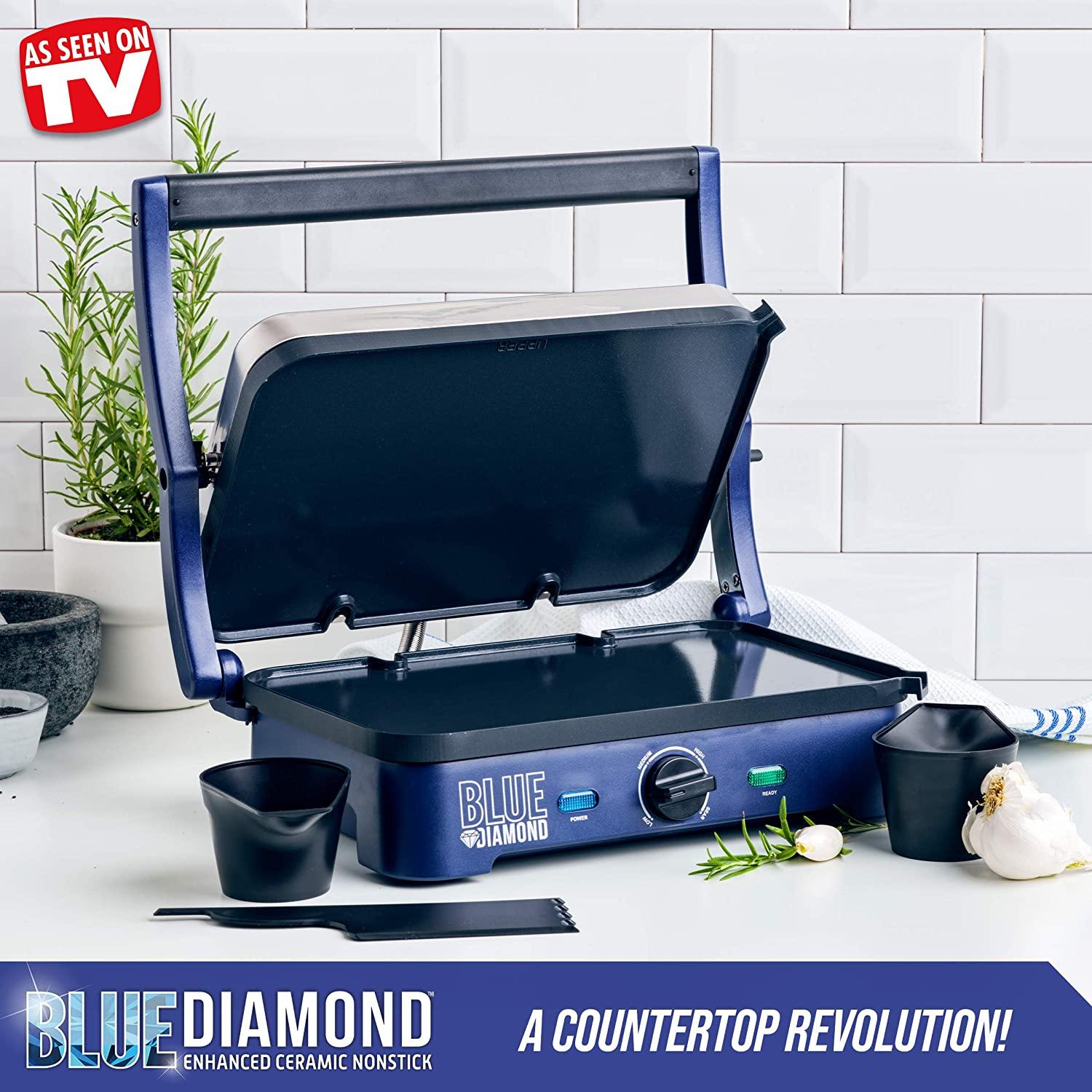 Blue Diamond Cookware Sizzle Griddle Ceramic Nonstick Electric Griddle - JOY2ESpree