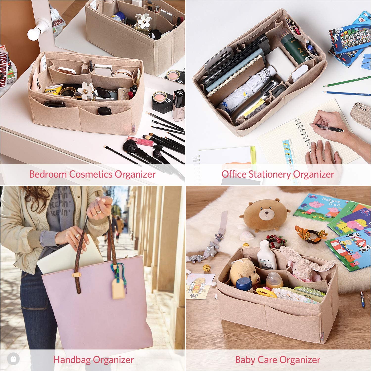 Felt Purse Organizer, Bag in Bag Organizer For Tote & Handbag Speedy Neverfull, Medium Large Extra Large