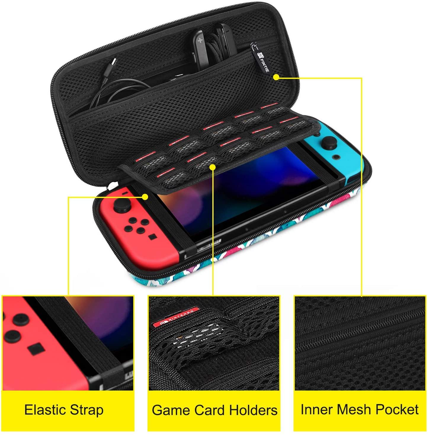 Fintie Carry Case for Nintendo Switch - [Shockproof] Hard Shell Protective Cover Travel Bag w/10 Game Card Slots - JOY2ESpree