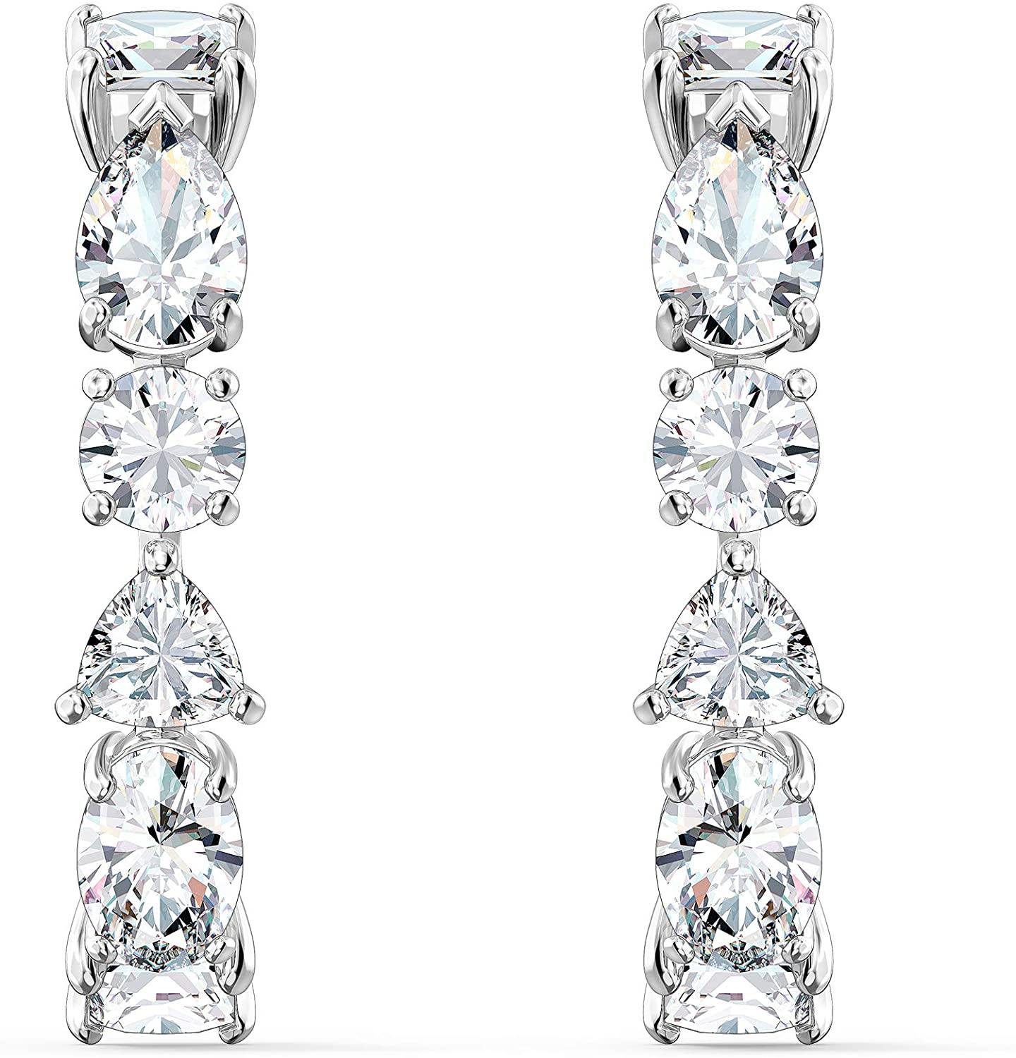SWAROVSKI Women's Tennis Deluxe Jewelry Collection, Rhodium Finish, Rose Gold Tone Finish, Clear Crystals - JOY2ESpree