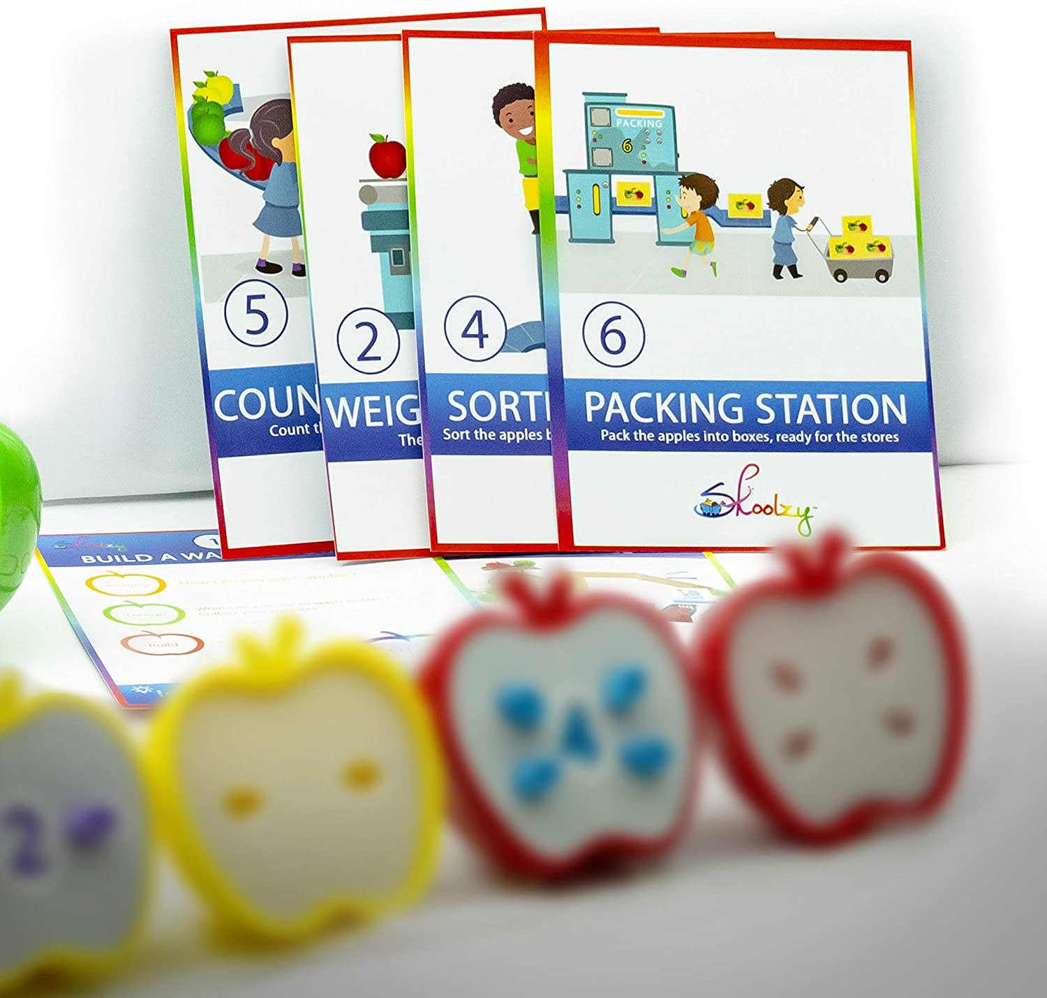 Skoolzy Counting Toddler Games - STEM Apple Factory Learning Toys for 3 Year olds +, Fine Mllotor Skills - JOY2ESpree