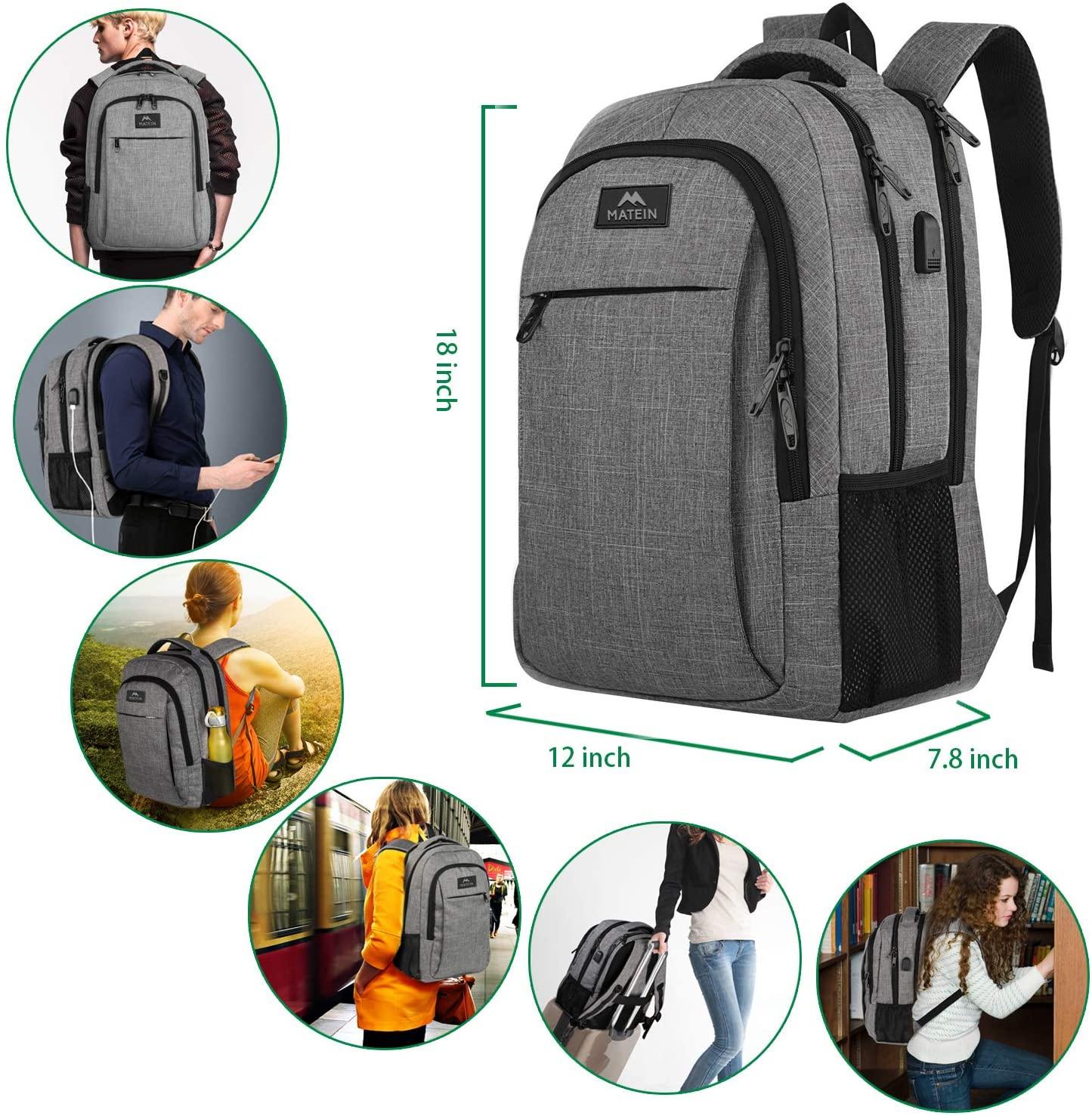 Matein Travel Laptop Backpack, Business Anti Theft Slim Durable Laptops Backpack - JOY2ESpree