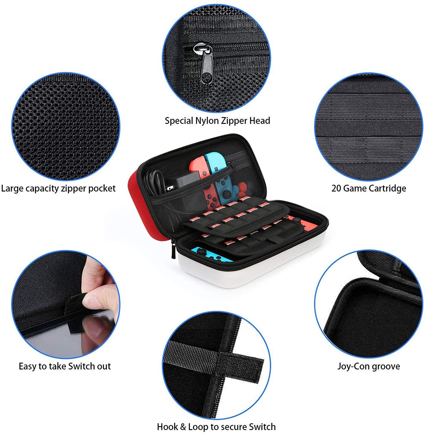 HEYSTOP Case Compatible with Nintendo Switch Carry Case Pouch Switch Cover Case 6 Joycon Grips - JOY2ESpree