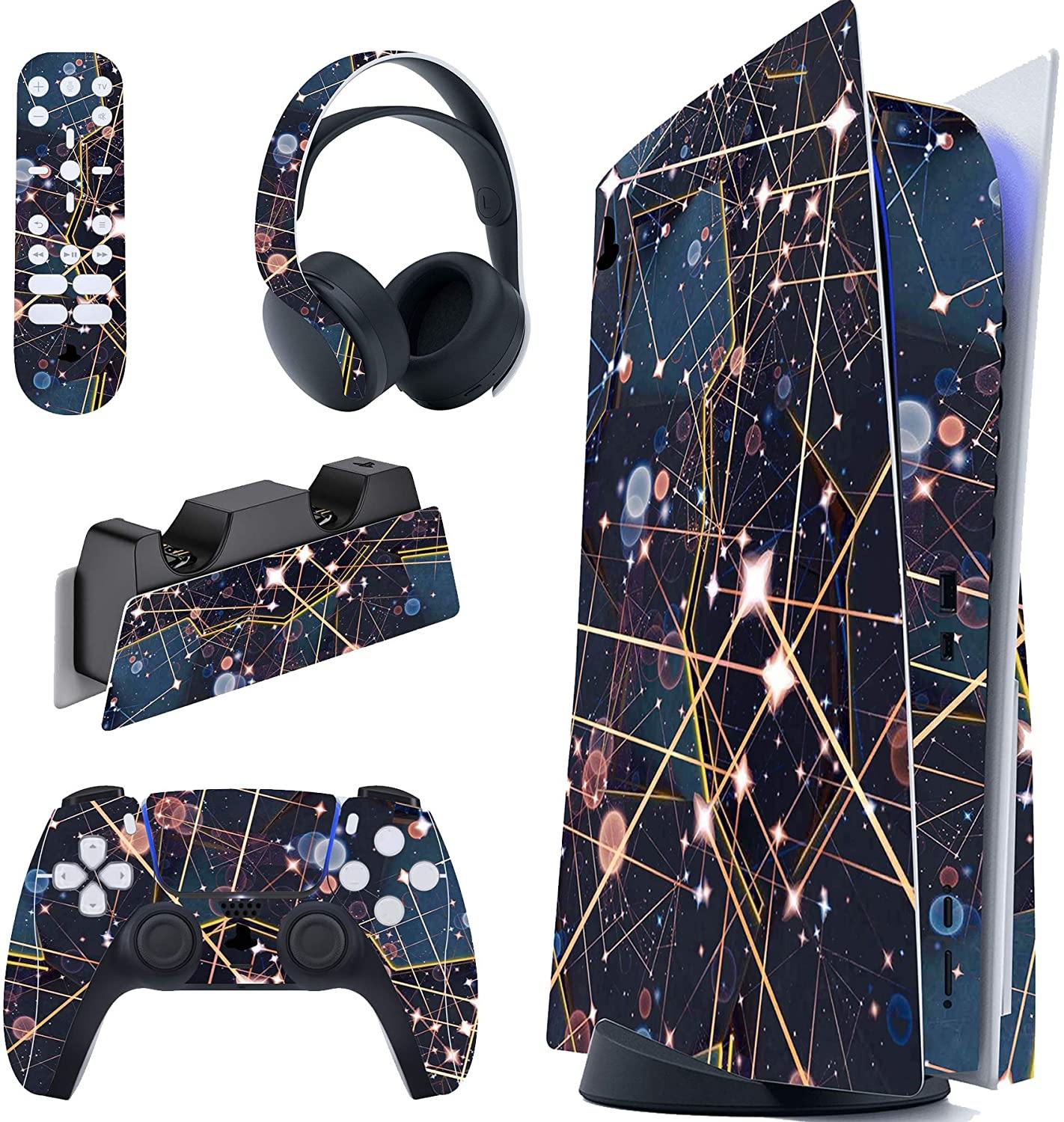 PlayVital Colorful Triangle Full Set Skin Decal for PS5 Console Disk Edition - JOY2ESpree
