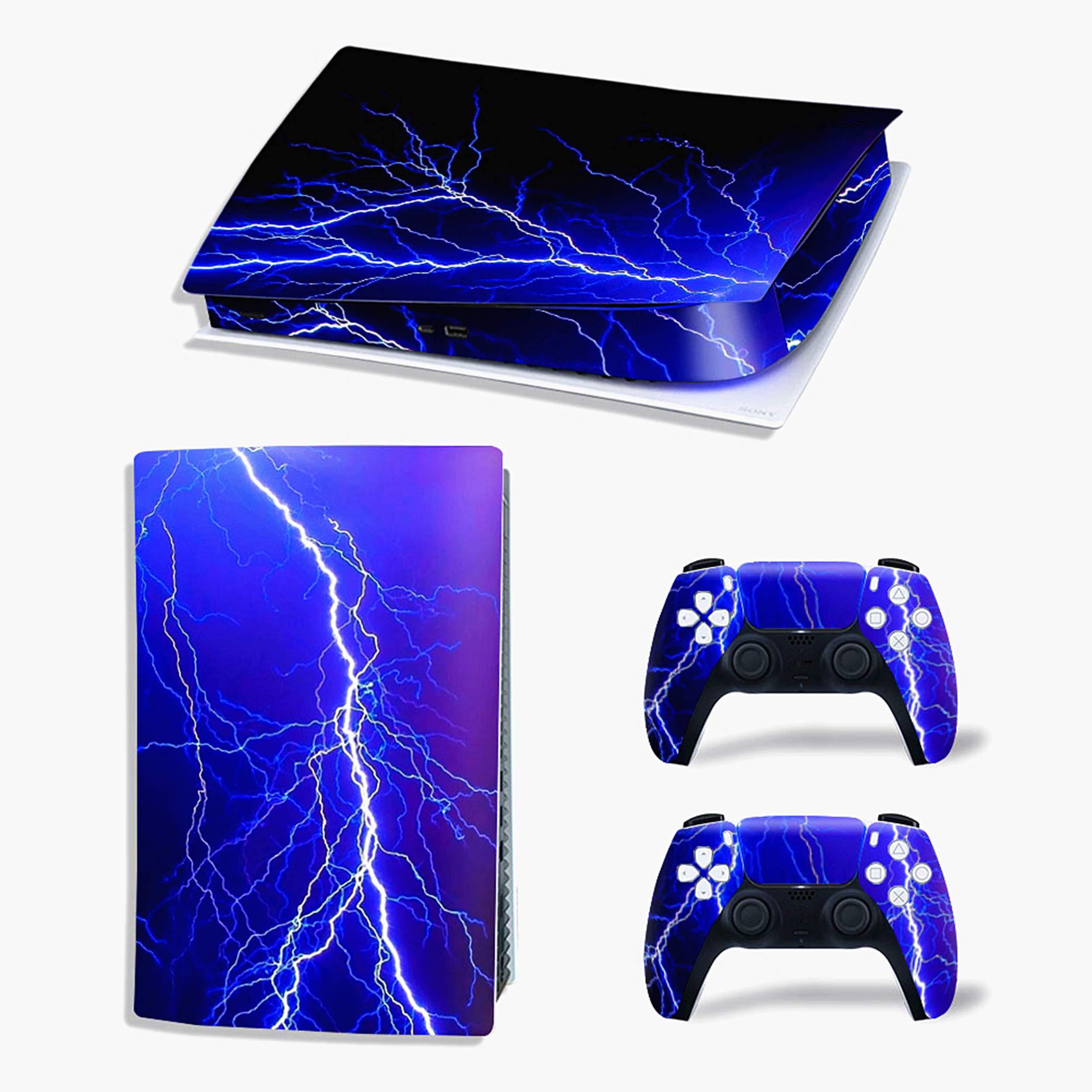 Ps5 Skin Sticker Vinyl Decal Cover for Playstation 5 Console Controllers (Digital Edition, Lightning) - JOY2ESpree