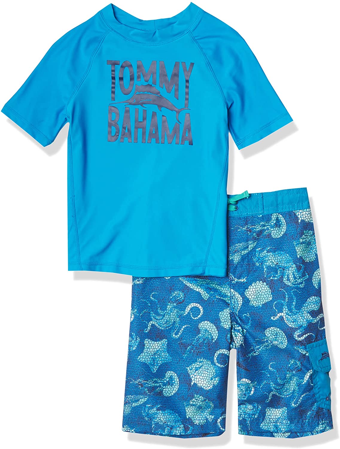 Tommy Bahama Boys' Rashguard and Trunks Swimsuit Set