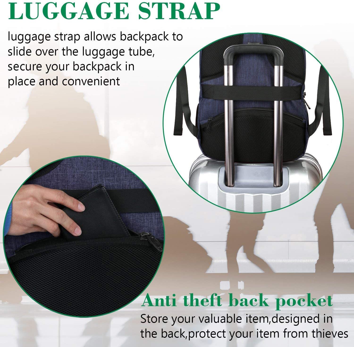 Matein Travel Laptop Backpack, Business Anti Theft Slim Durable Laptops Backpack