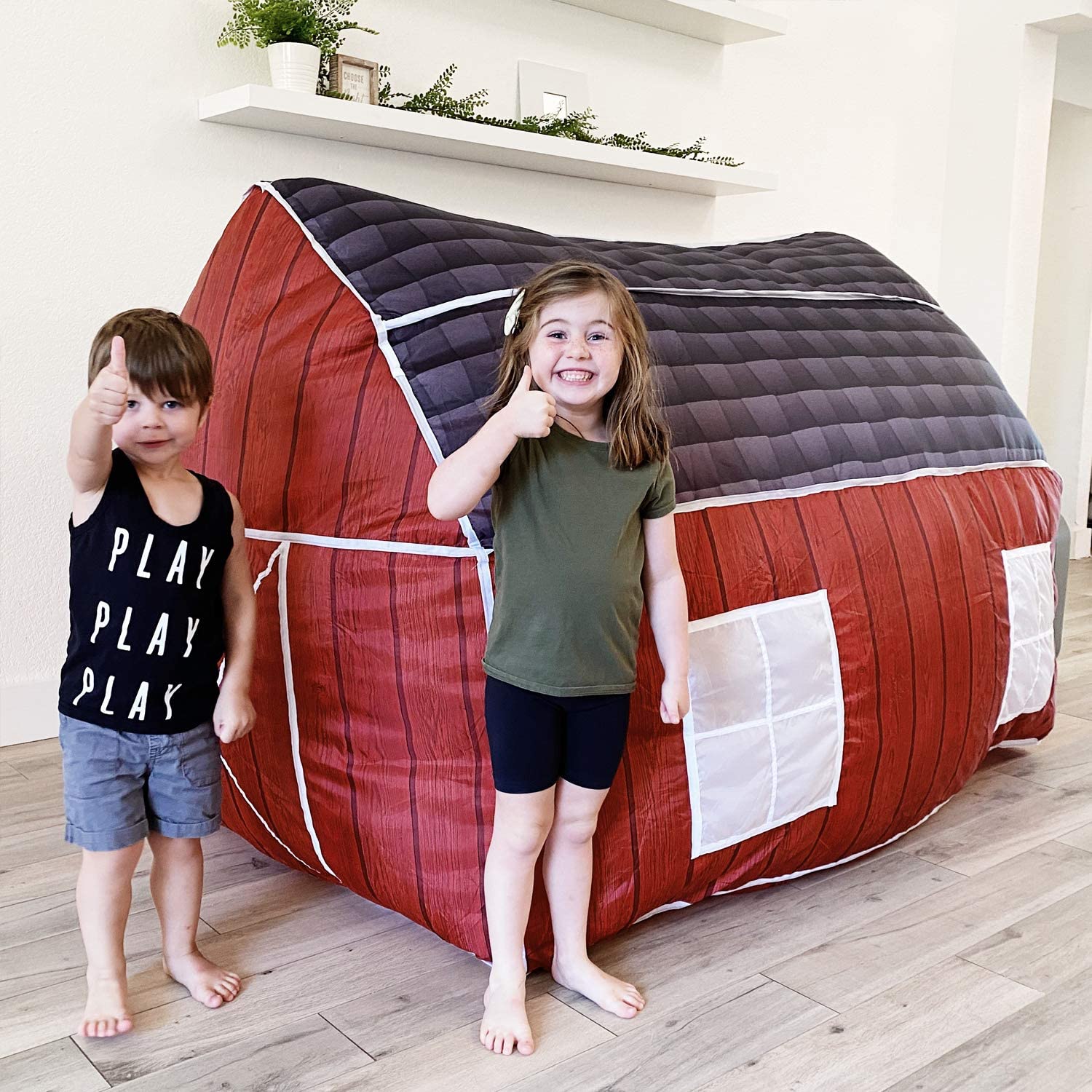 The Original AirFort Build A Fort in 30 Seconds, Inflatable Fort for Kids (Ocean Camo)