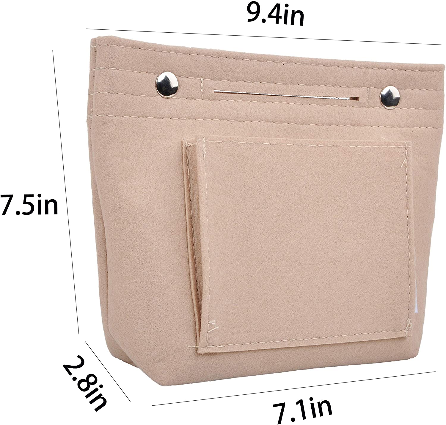Vercord Felt Tote Handbag Purse Pocketbook Organizer Insert Divider Shaper Bag in Bag