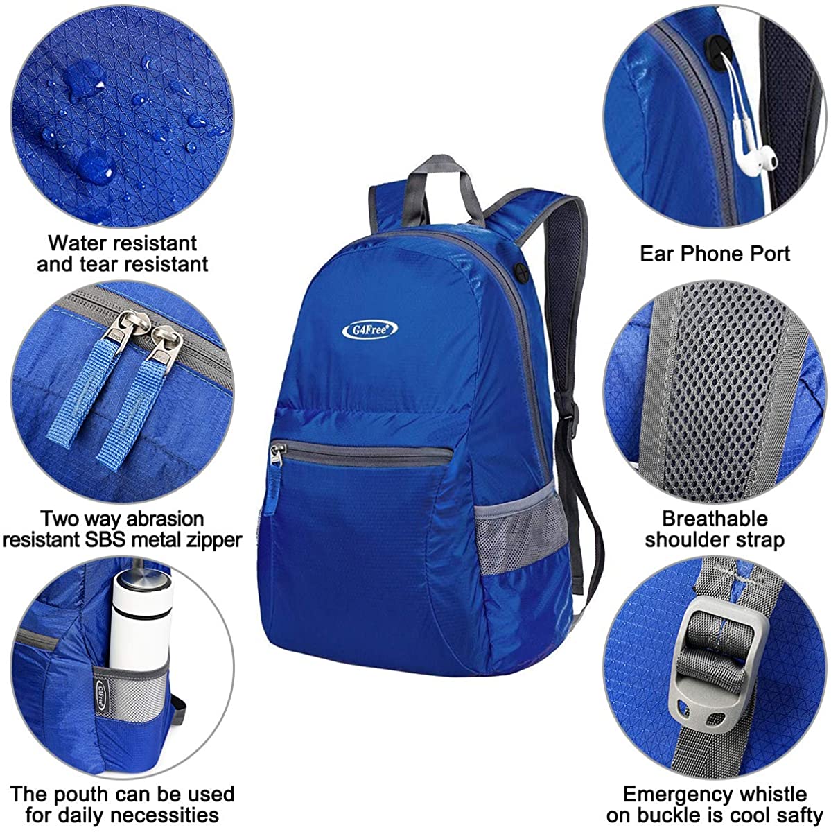 G4Free Ultra Lightweight Packable Backpack Travel Hiking Daypack Handy Foldable Water Resistant Camping Outdoor Backpack