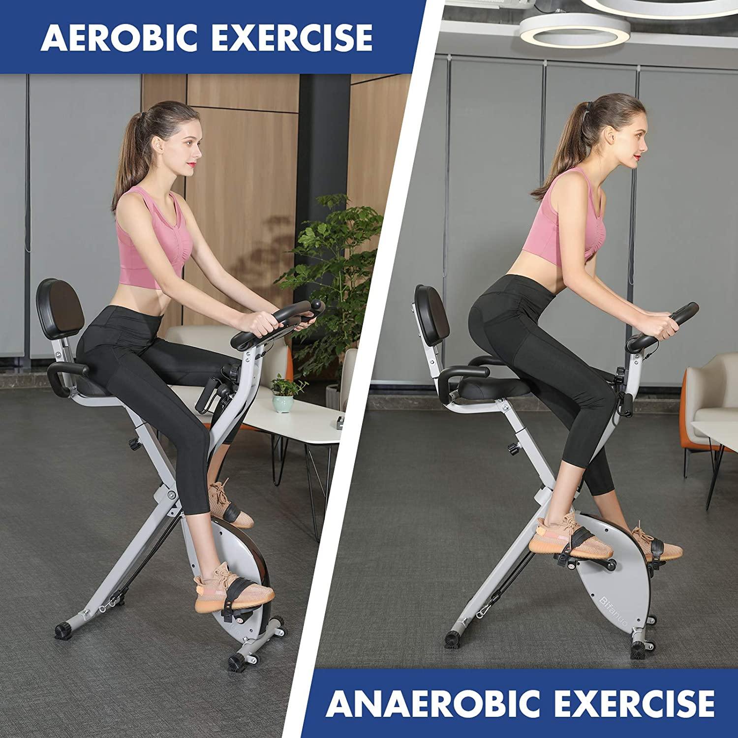 Exercise Bike Stationary Bike Foldable Magnetic Upright Recumbent Portable Fitness Cycle - JOY2ESpree