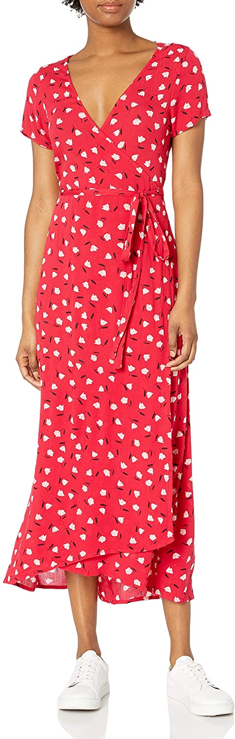 Billabong Women's Dress Wrap Front Mid Length