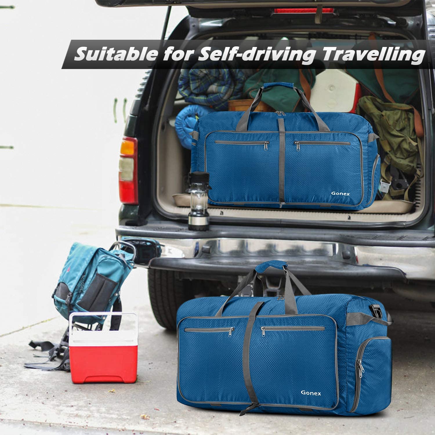 Gonex 150L Travel Duffel Bag Foldable Extra Large Duffle Bag XL Heavy Duty for Men Women for Luggage Shopping Gray