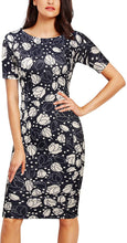 
                        
                          Load image into Gallery viewer, FORTRIC Women Printing Church Business Office Work Elegant Bodycon Pencil Dress
                        
                      