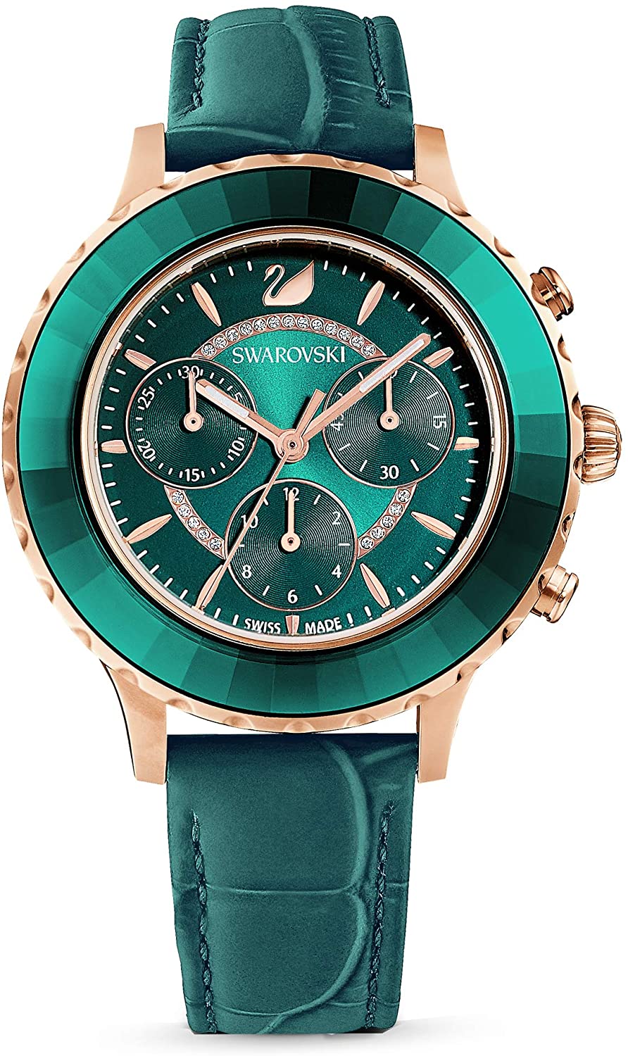 SWAROVSKI Women's Octea Lux Chrono Crystal Watch Collection, Leather Strap - JOY2ESpree