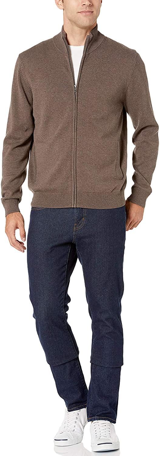 Amazon Essentials Men's Full-Zip Cotton Sweater