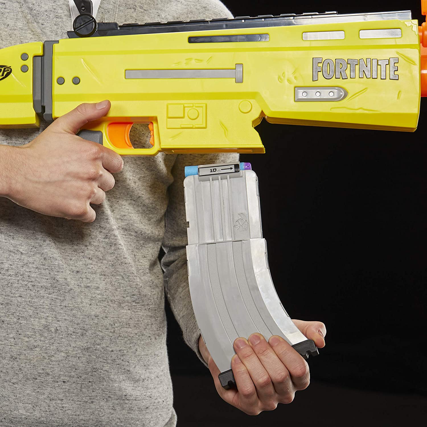 NERF Fortnite AR-L Elite Dart Blaster -- Motorized Toy Blaster, 20 Official Fortnite Elite Darts, Flip Up Sights -- for Youth, Teens, Adults