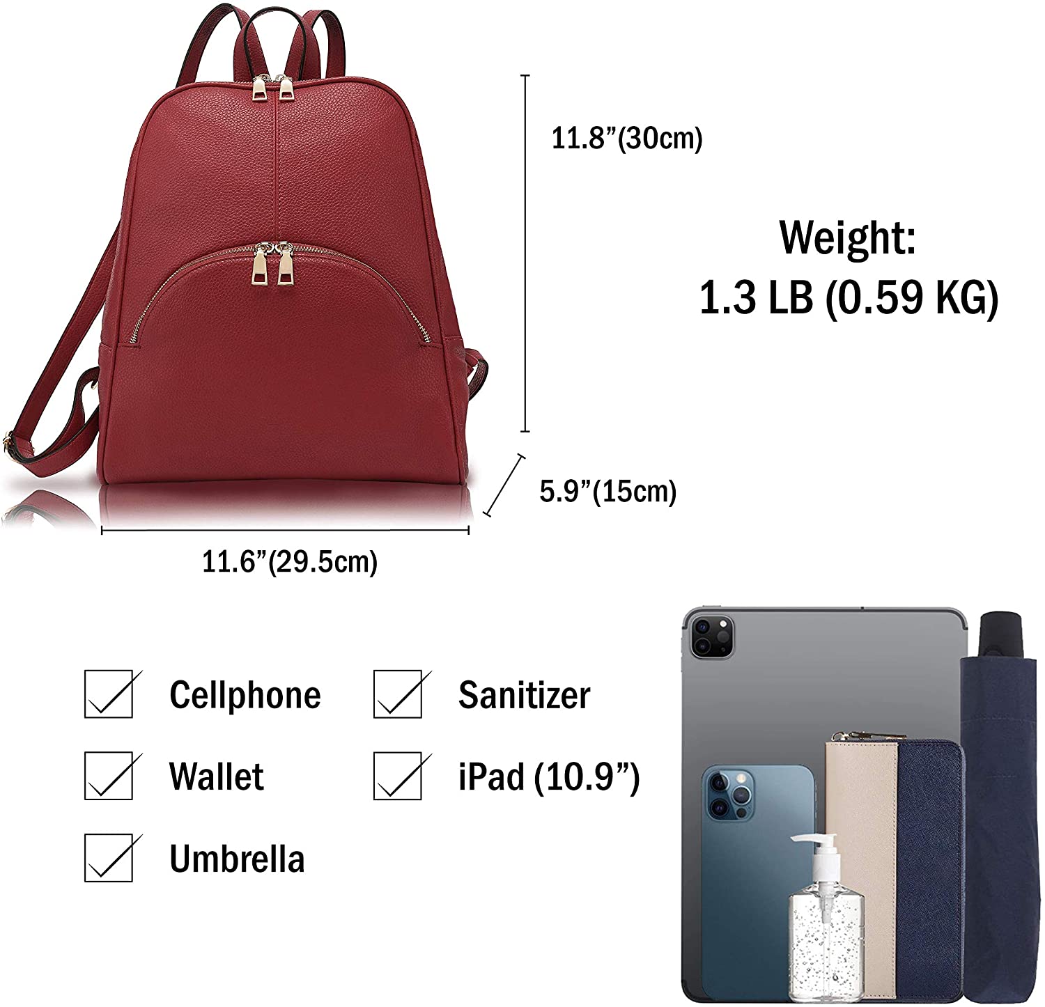 Scarleton Casual Fashion Backpack, Purses for women, Backpack for Women, Fashion Backpack for Women, H160801 - Black