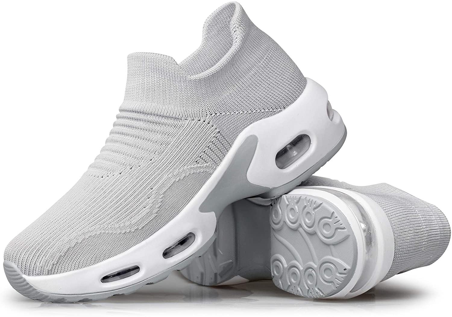 PDBQ Women's Walking Shoes Sock Sneakers Mesh Slip On Air Cushion Nurse Shoes Platform Loafers Breathable Lightweight Comfortable Socks Shoes