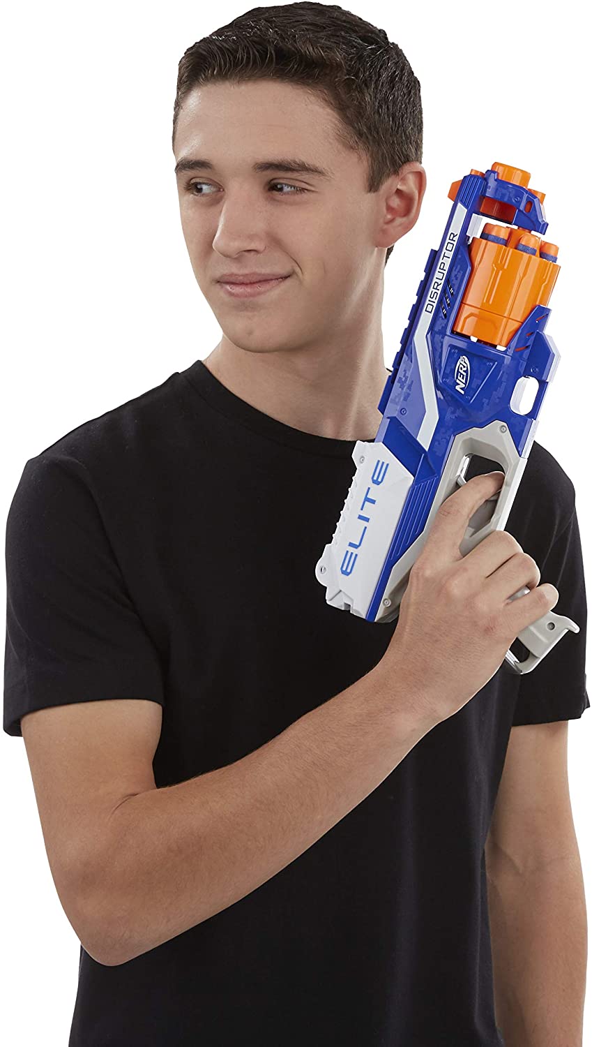 Nerf Disruptor Elite Blaster -- 6-Dart Rotating Drum, Slam Fire, Includes 6 Official Nerf Elite Darts -- For Kids, Teens, Adults