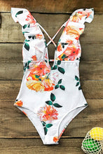 
                        
                          Cargar imagen en el visor de la galería, CUPSHE Women's One Piece Swimsuit Ruffle Deep V Neck Strappy Swimwear Bathing Suits
                        
                      