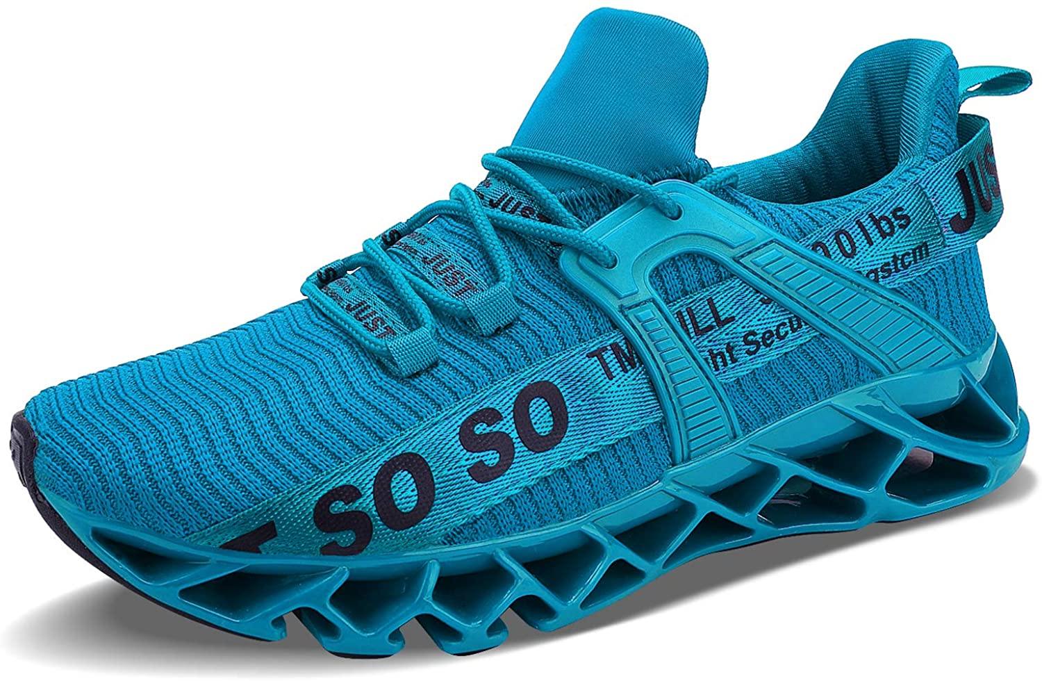 JSLEAP Mens Running Shoes Walking Non Slip Blade Type Sneakers