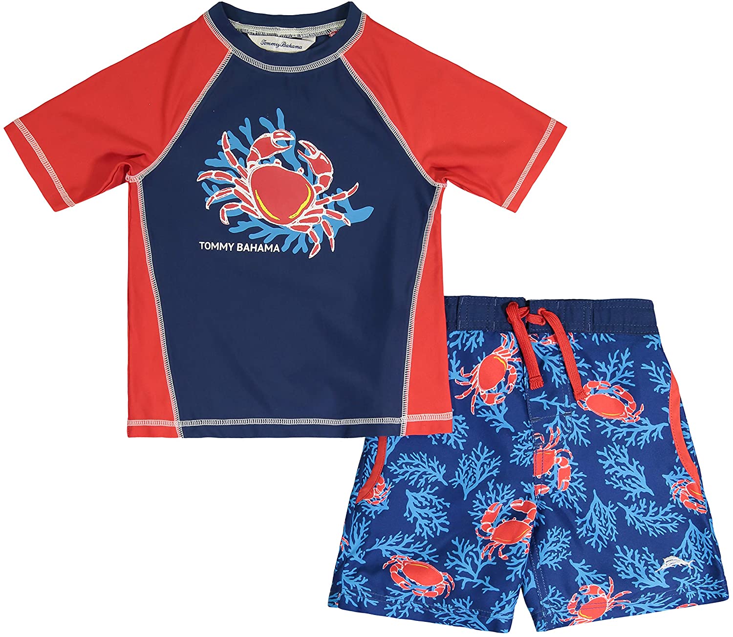 Tommy Bahama Boys' Rashguard and Trunks Swimsuit Set