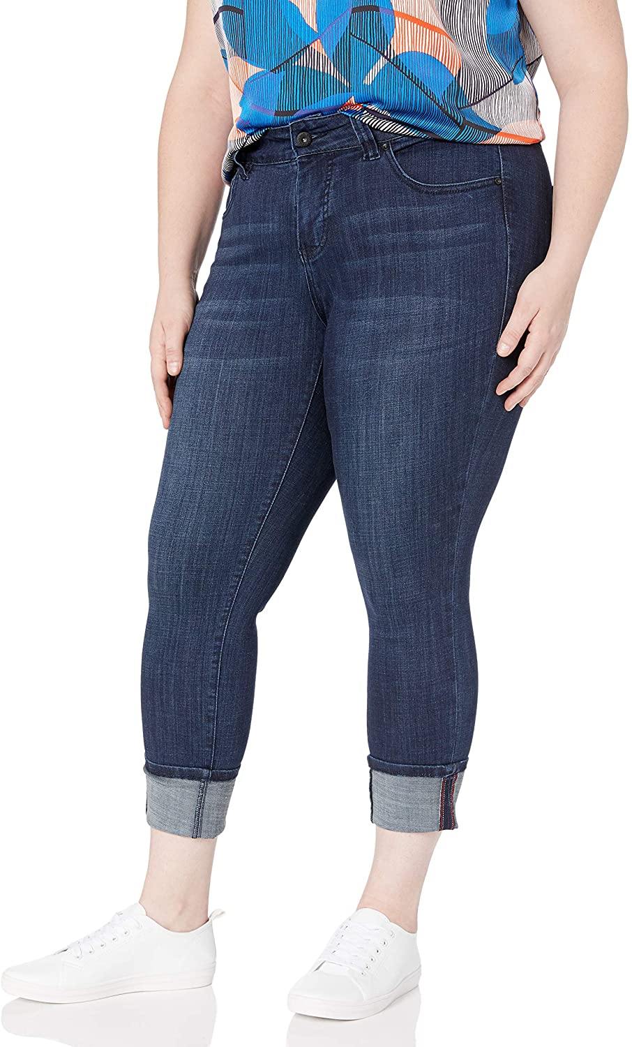 Jag Jeans Women's Plus Size Maddie Skinny Cuff in Crosshatch Denim