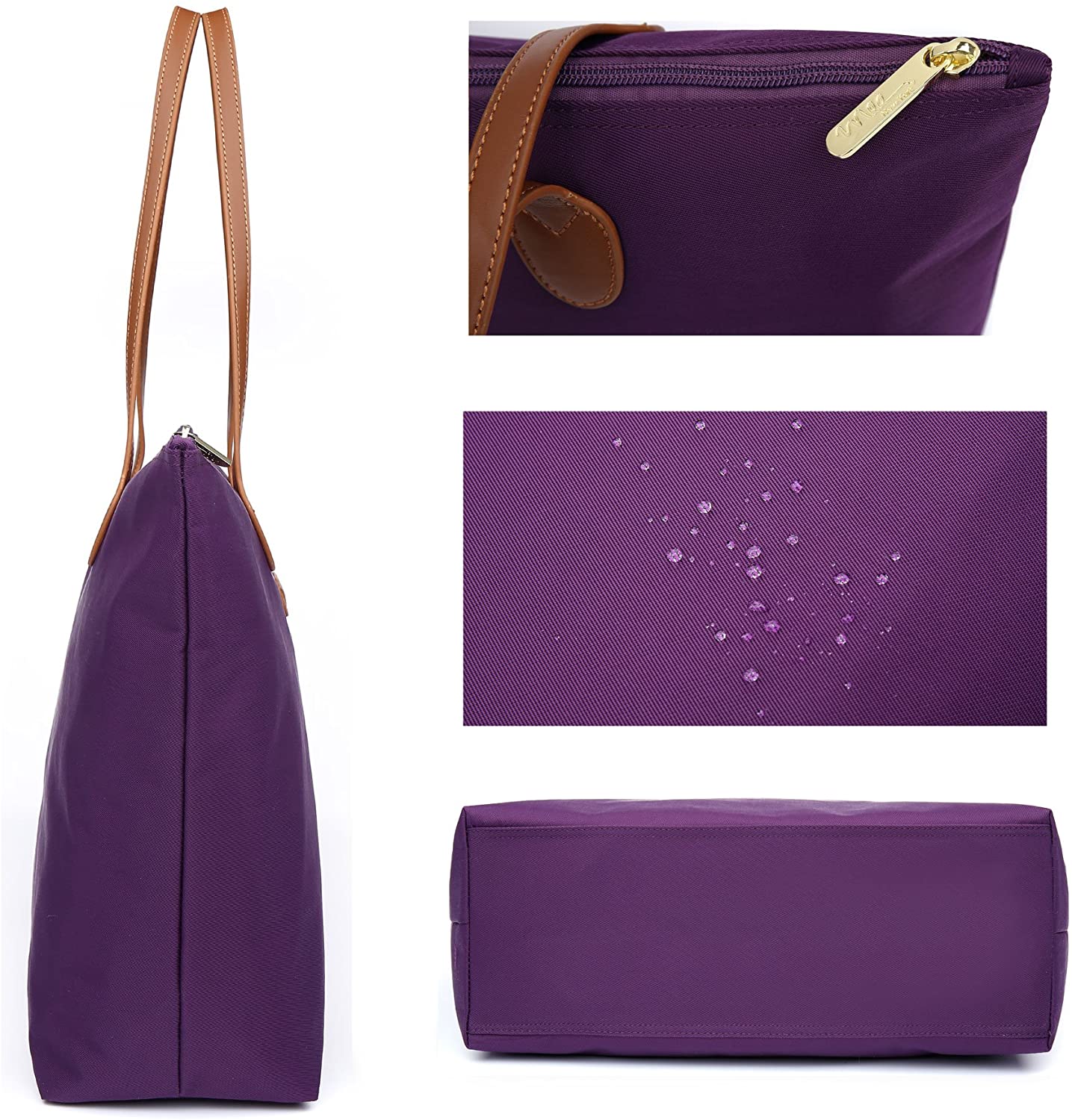NNEE Water Resistant Light Weight Nylon Tote Bag Handbag