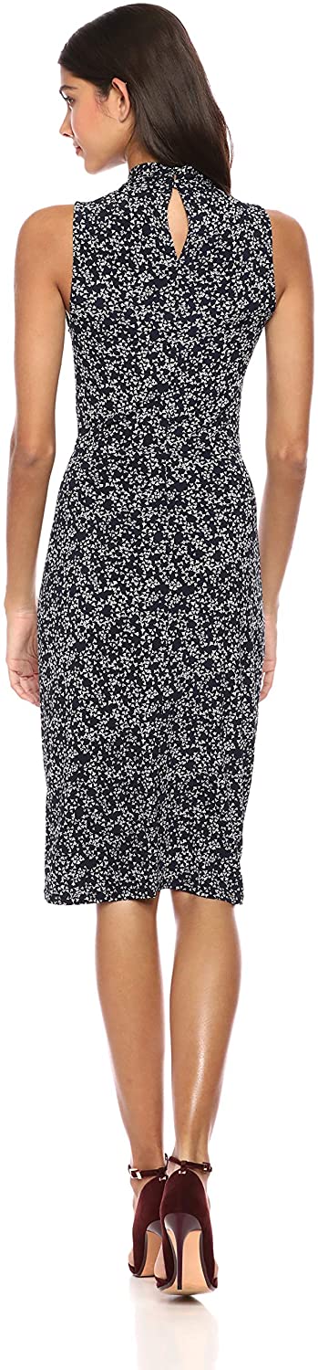 Amazon Brand - Lark & Ro Women's Sleeveless Crossover Twist Neck Faux Wrap Dress