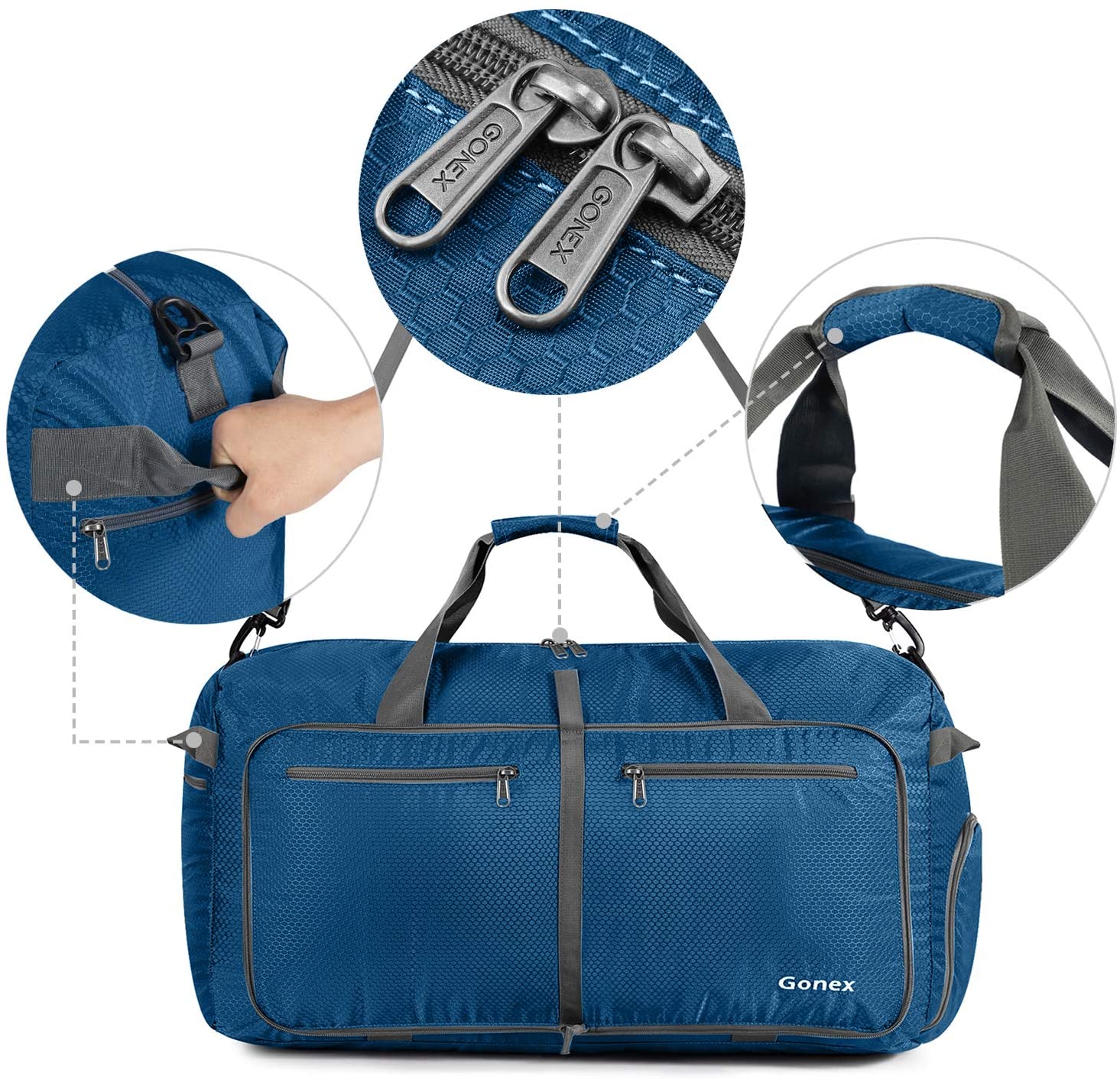 Gonex 150L Travel Duffel Bag Foldable Extra Large Duffle Bag XL Heavy Duty for Men Women for Luggage Shopping Gray