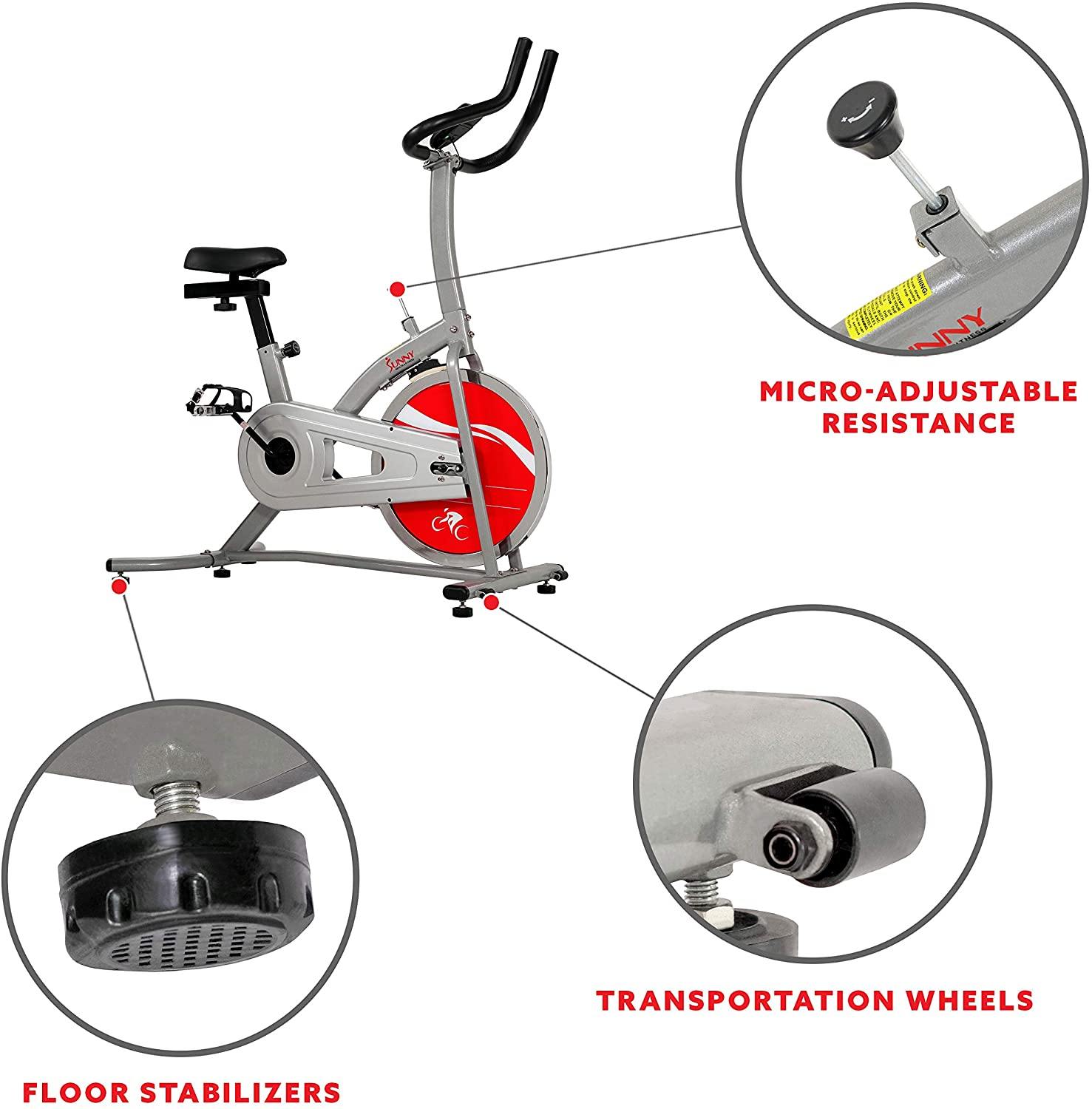Sunny Health & Fitness Indoor Cycling Exercise Stationary Bike with Digital Monitor - JOY2ESpree
