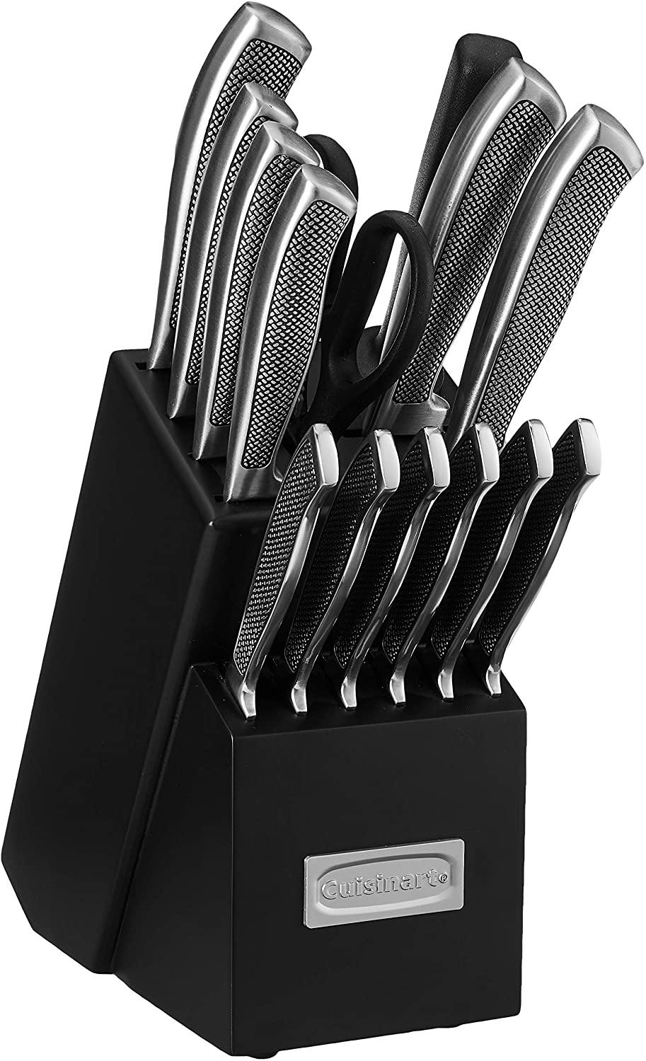 Cuisinart C77SS-15P Graphix Collection 15-Piece Cutlery Knife Block Set, Stainless Steel - JOY2ESpree