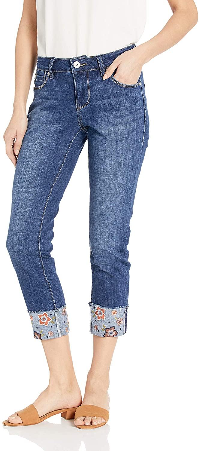Jag Jeans Women's Carter Girlfriend Jean with Embroidered Cuff